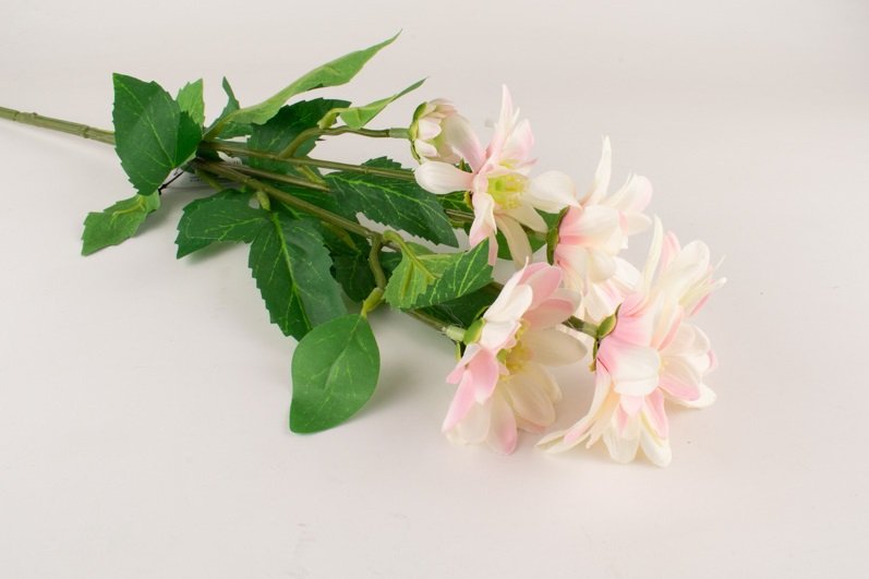 Dirbtinių gėlių puokštė CHRYSANTHEMUM, šviesiai rožinės sp., 75 cm - 2