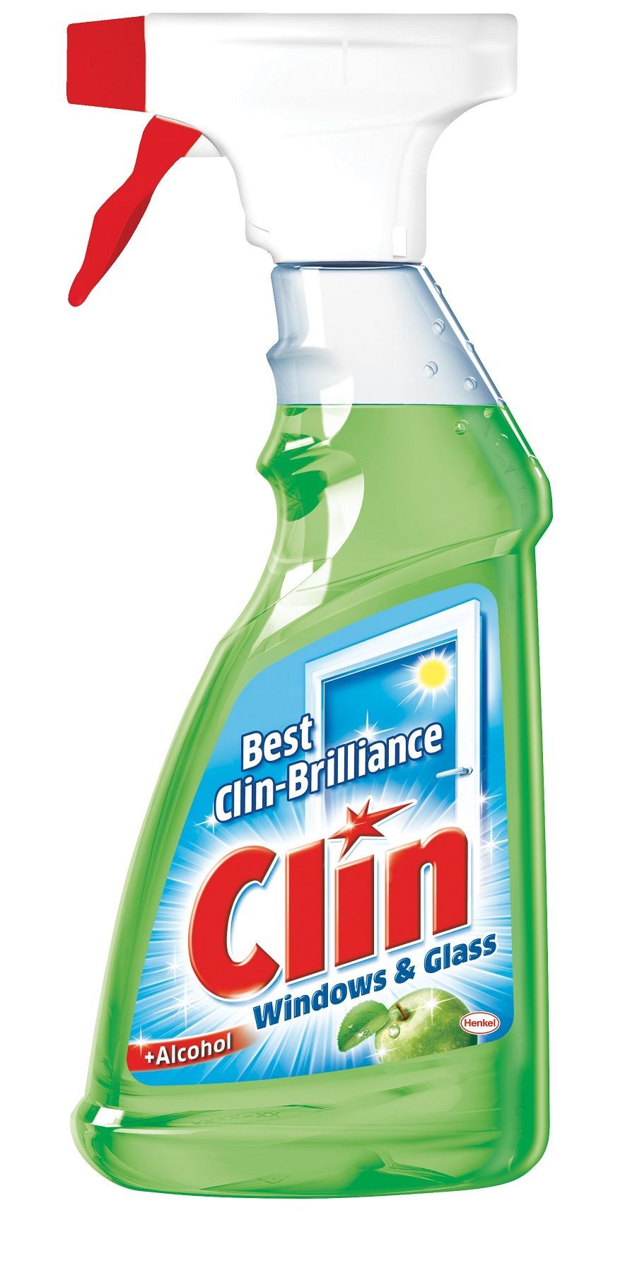Langų valiklis CLIN Apple su purkštuku, 500 ml-0