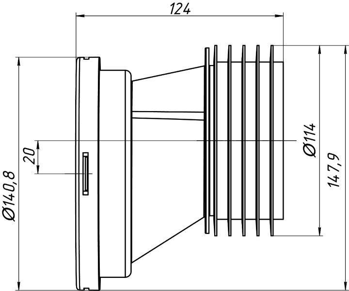 Unitazo mova ekscentrinė ANI W 0220, 20 mm-1