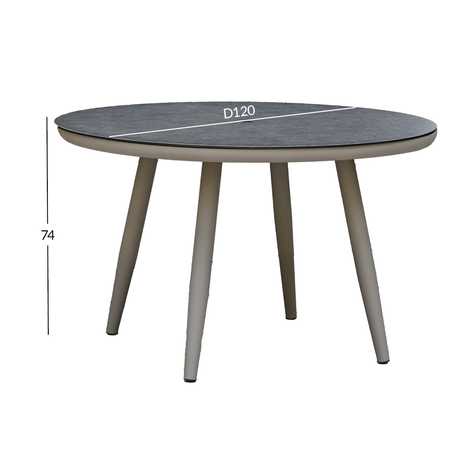 Lauko stalas SILVA 120 x 75 cm, pilkas-1