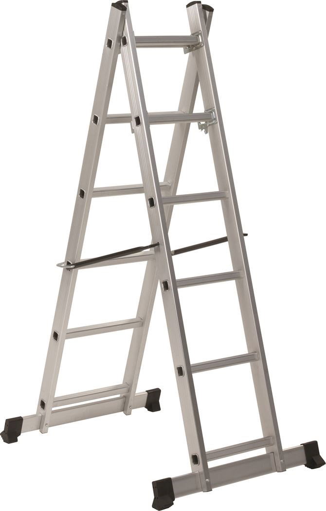 Daugiafunkcinės pastolių kopėčios ESCALO, 2 x 6 pakopos, darbinis aukštis 300 cm - 4