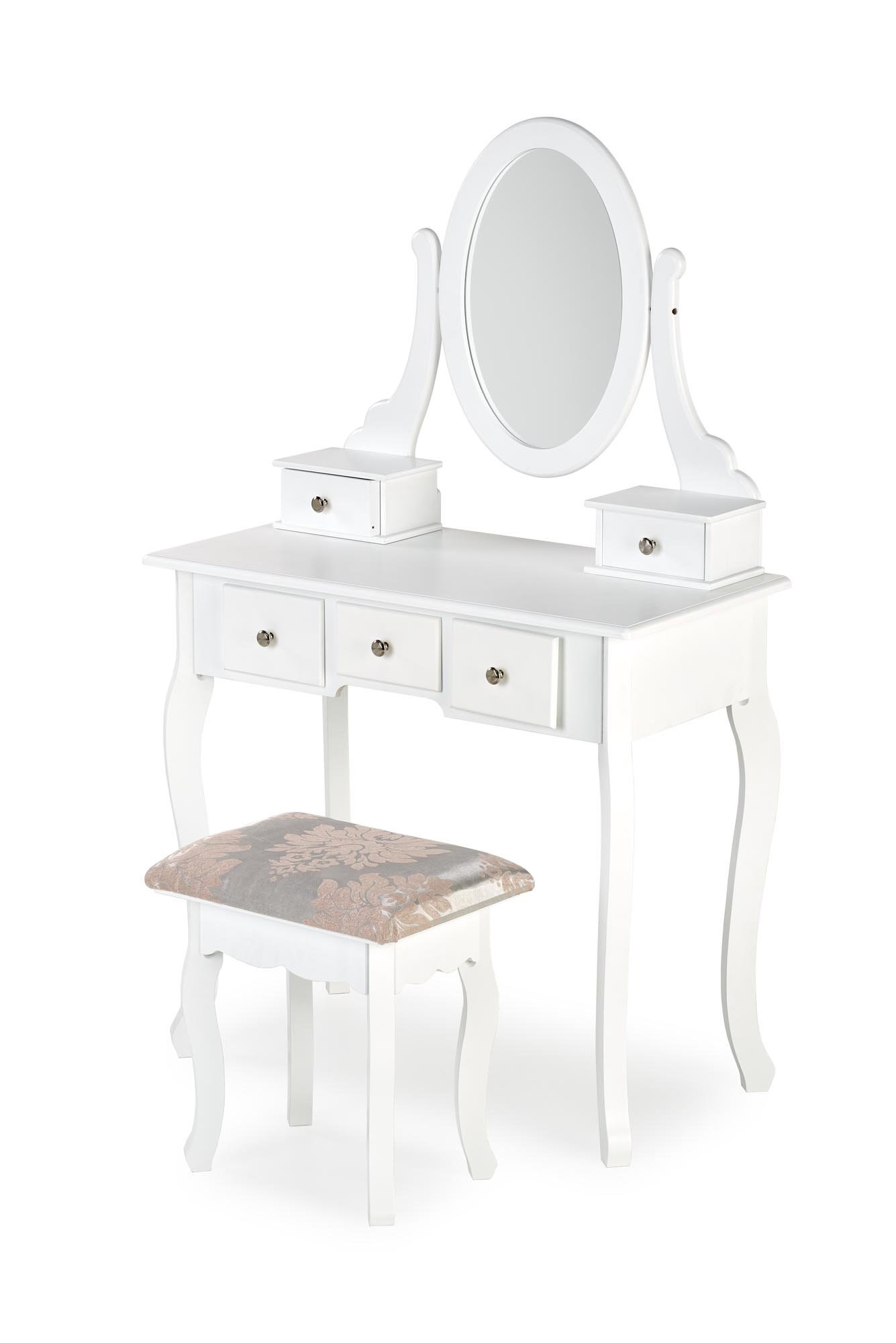Kosmetinis staliukas SARA su veidrodžiu, baltas - 4