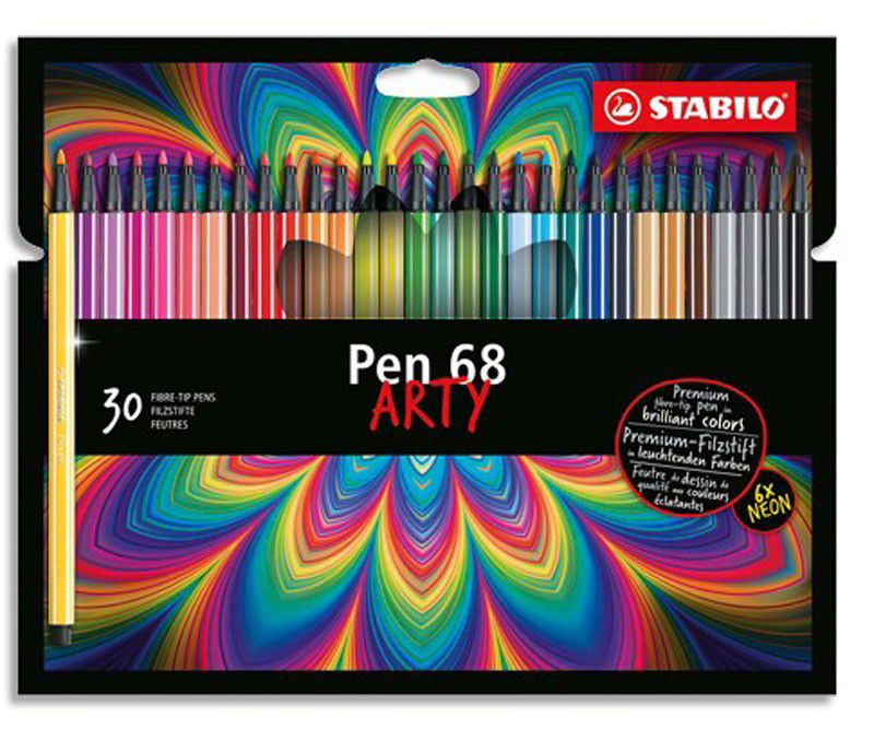 Flomasteriai STABILO PEN 68 ARTY , 24 sp.+ 6 neon sp.