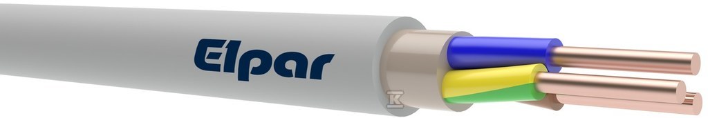 Instaliacinis kabelis, ELPAR NYM, 3 x 1,5 mm², baltas, 25 m-0