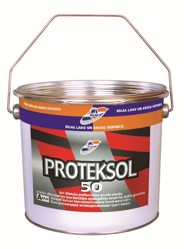 Emaliniai dažai- gruntas RILAK PROTEKSOL-50, rudos sp., 2,7 l-0