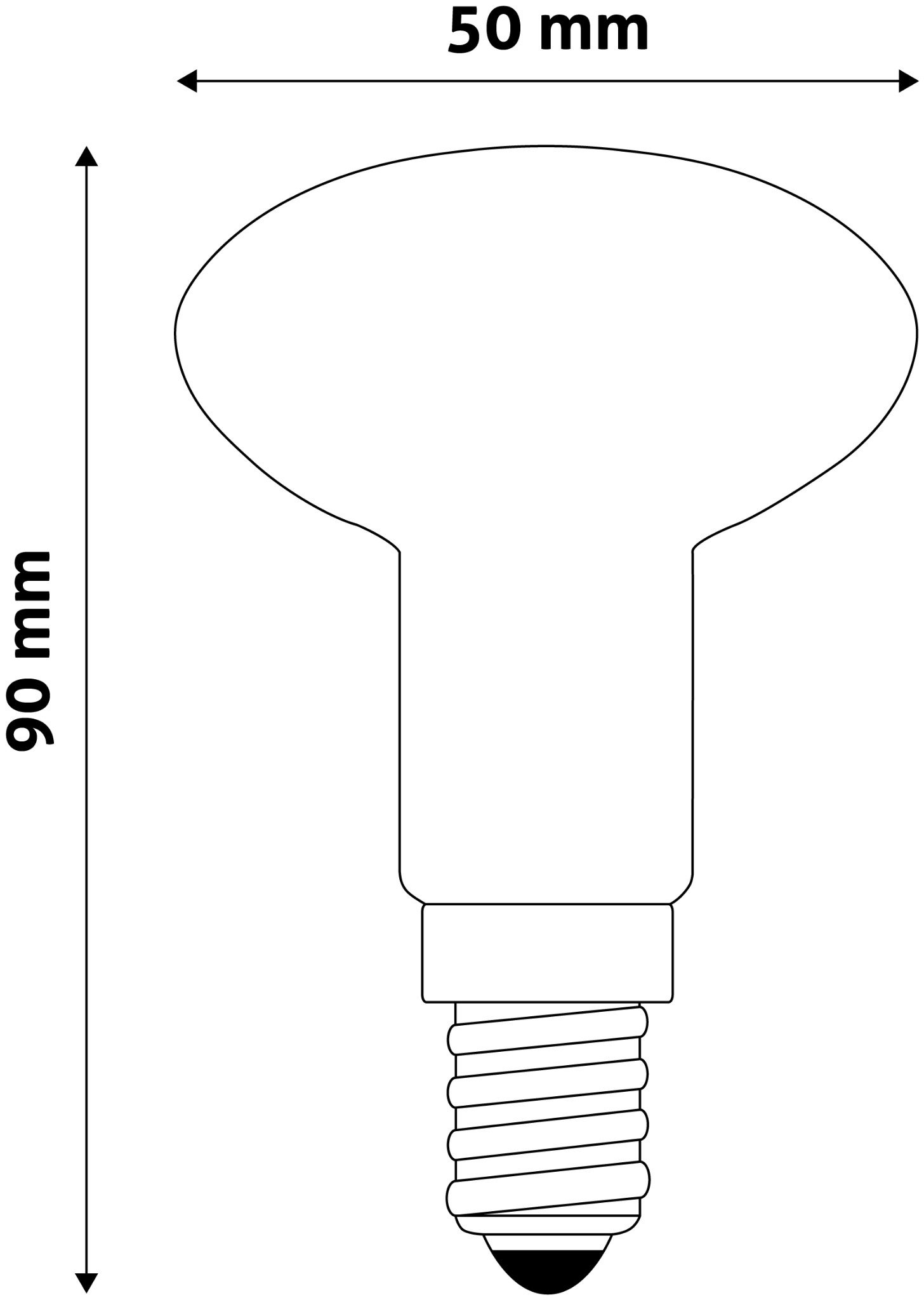 LED lemputė AVIDE, E14, R50, 4W (=34W), 2700K, 220-240V, 390 lm, 160° - 3