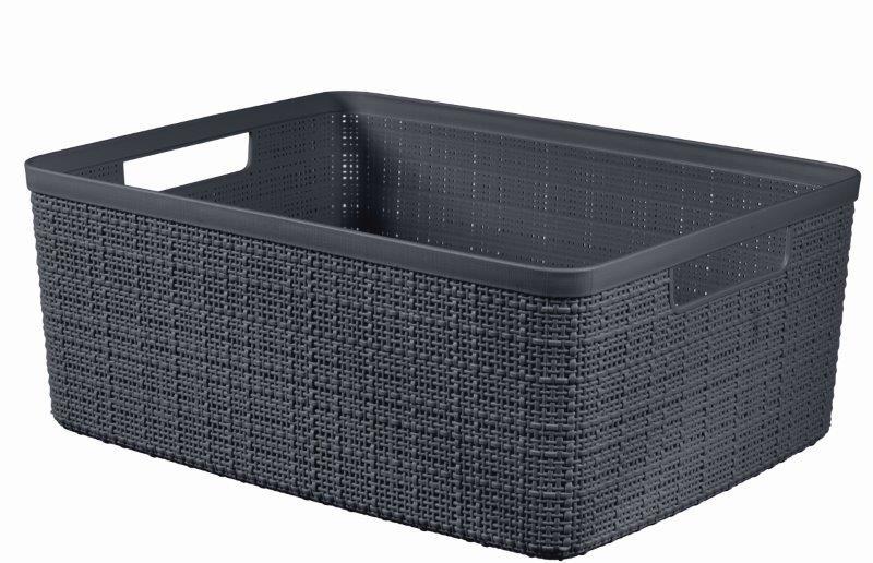 Plastikinis krepšelis CURVER Jute, pilkos sp., h15 x 36 x 28 cm, 12 L-0