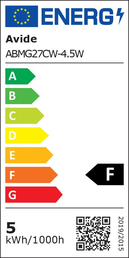 LED lemputė AVIDE, E27, G45, 4,5W (=40W), 6400K, 220-240V, 470 lm - 3