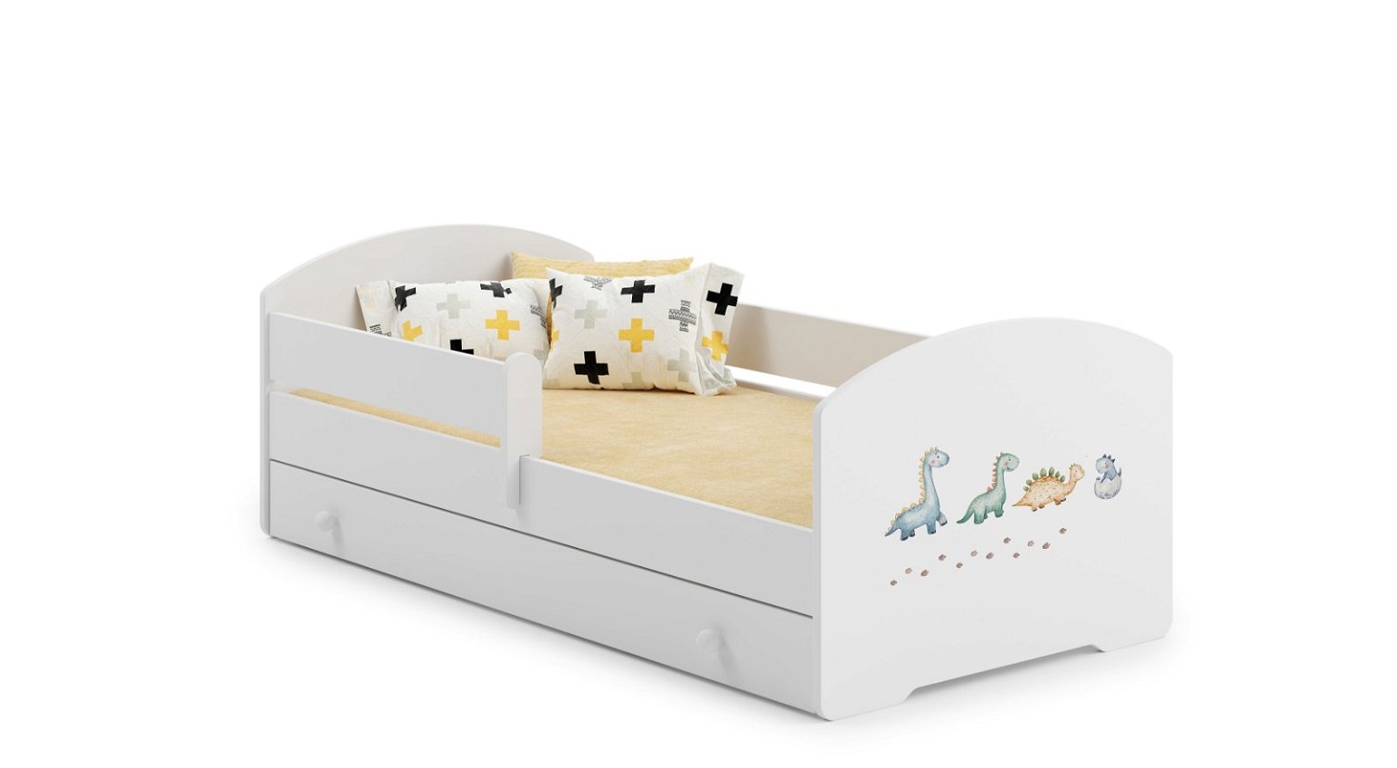 Vaikiška lova su stalčiumi LUK Bar Dinosaur, 160x80 cm - 1