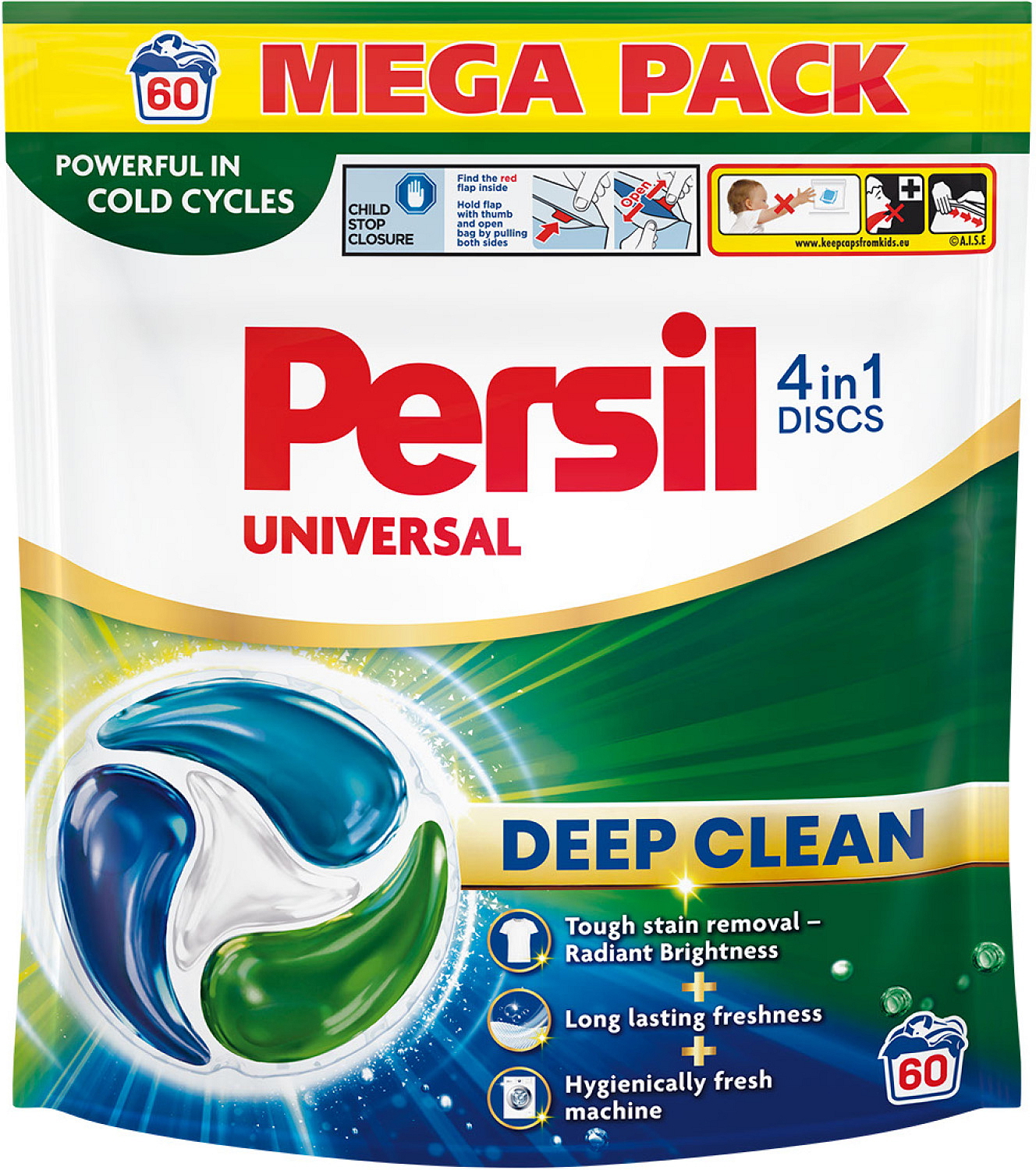Skalbimo kapsulės PERSIL DISCS White, 60 vnt