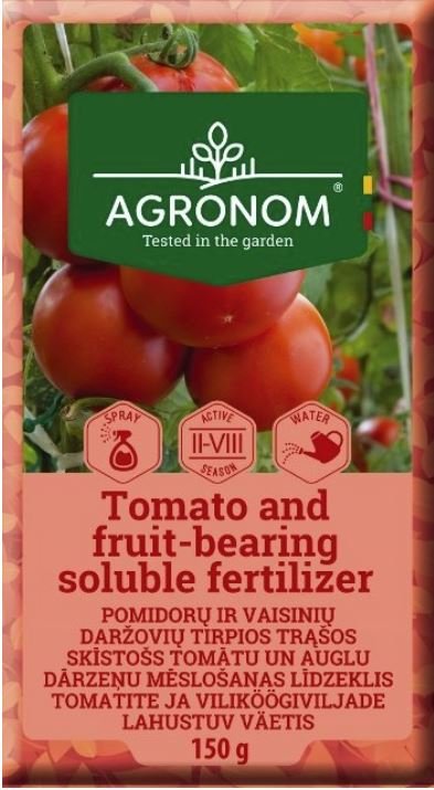 Pomidorų ir vaisinių daržovių tirpios trąšos AGRONOM, 150 g
