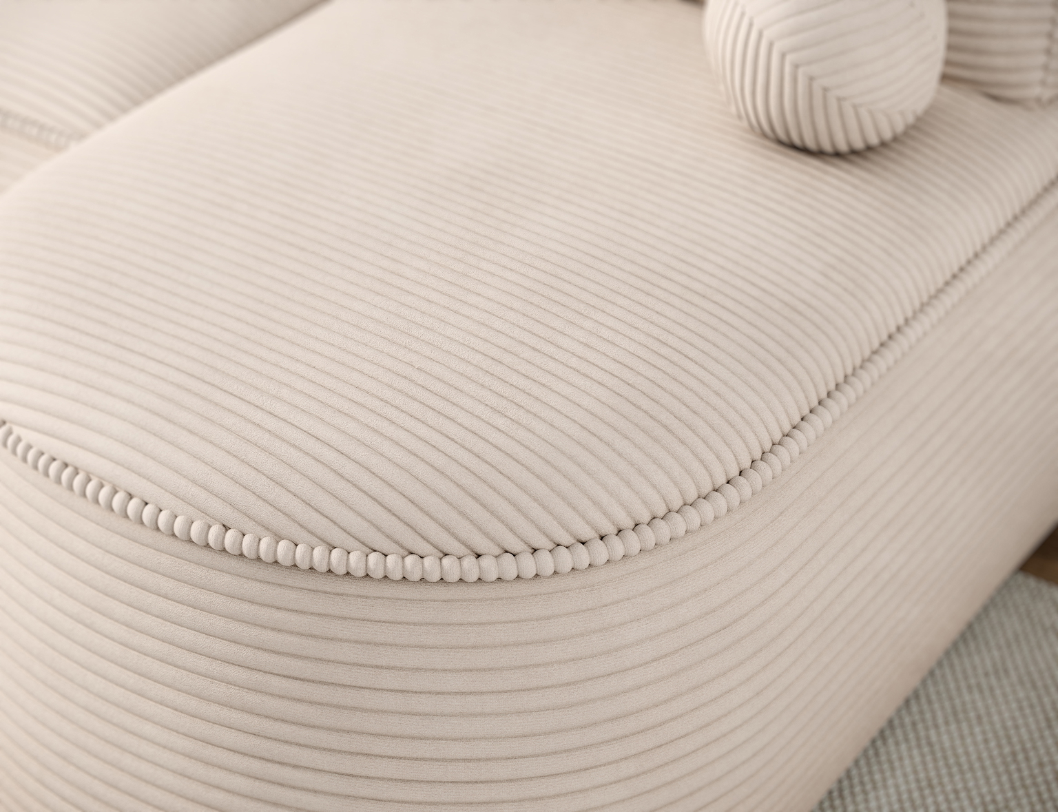 Kampinė sofa - lova Livosa Jarell 18, smėlio sp., kairinė, 144 x 220 cm x 93 cm - 8