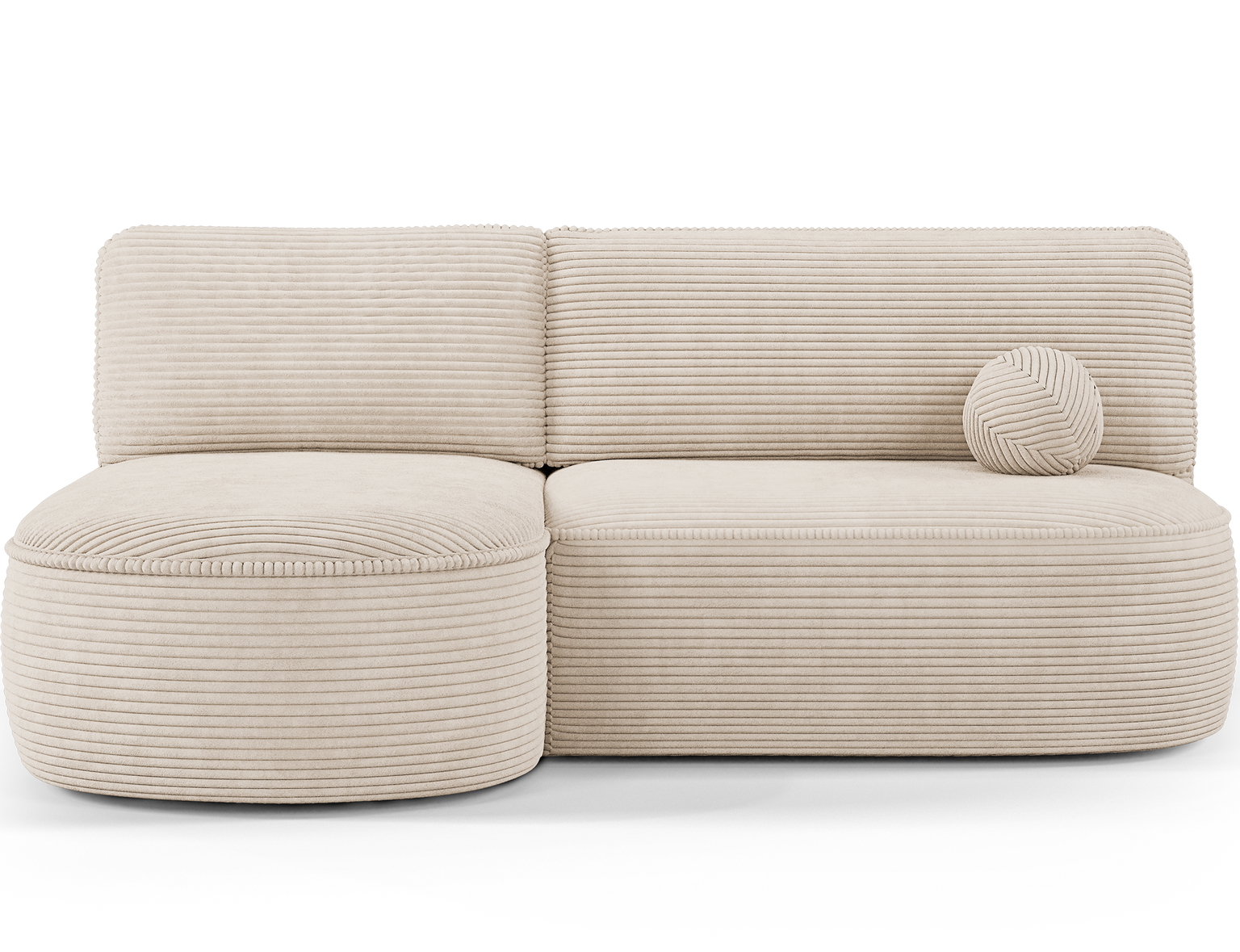 Kampinė sofa - lova Livosa Jarell 18, smėlio sp., kairinė, 144 x 220 cm x 93 cm-0
