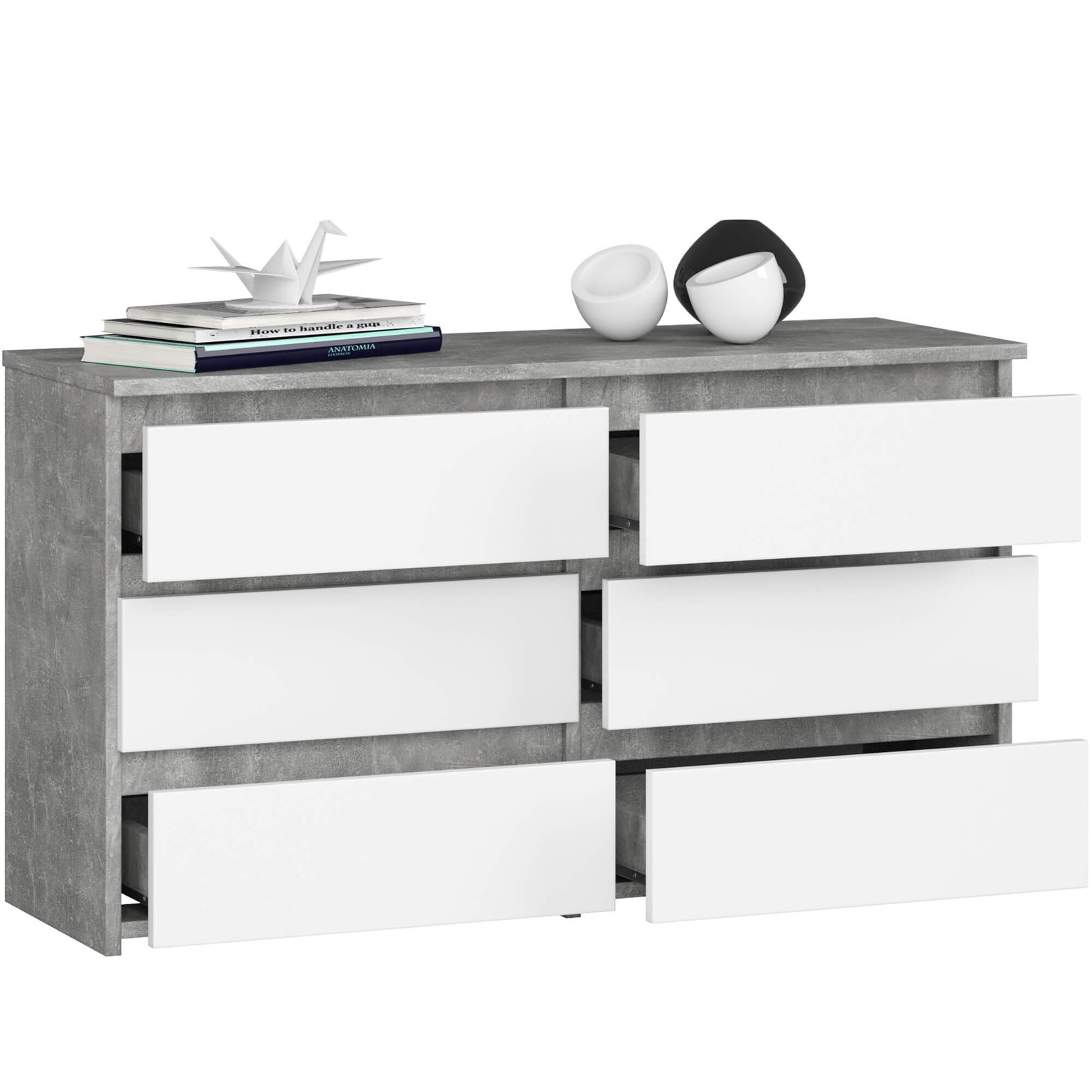 Komoda CL100, pilka/balta-1