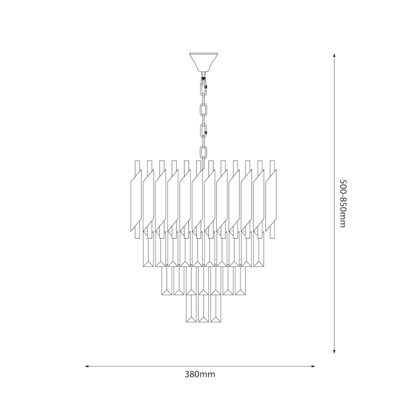 Pakabinamas šviestuvas MILAGRO CRISTAL, 5xE14, juodos/auksinės sp., ø38 cm - 4