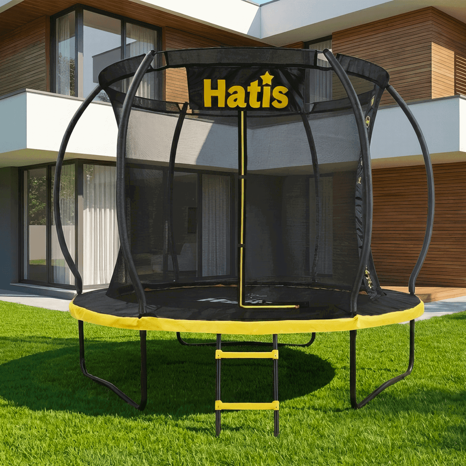 Batutas HATIS 3,05 m. vidiniu apsauginiu tinklu ir laipteliais-1