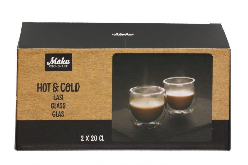 Stiklinės karštiems gėrimams MAKU, dvigubo stiklo, 2 vnt., 200 ml - 3