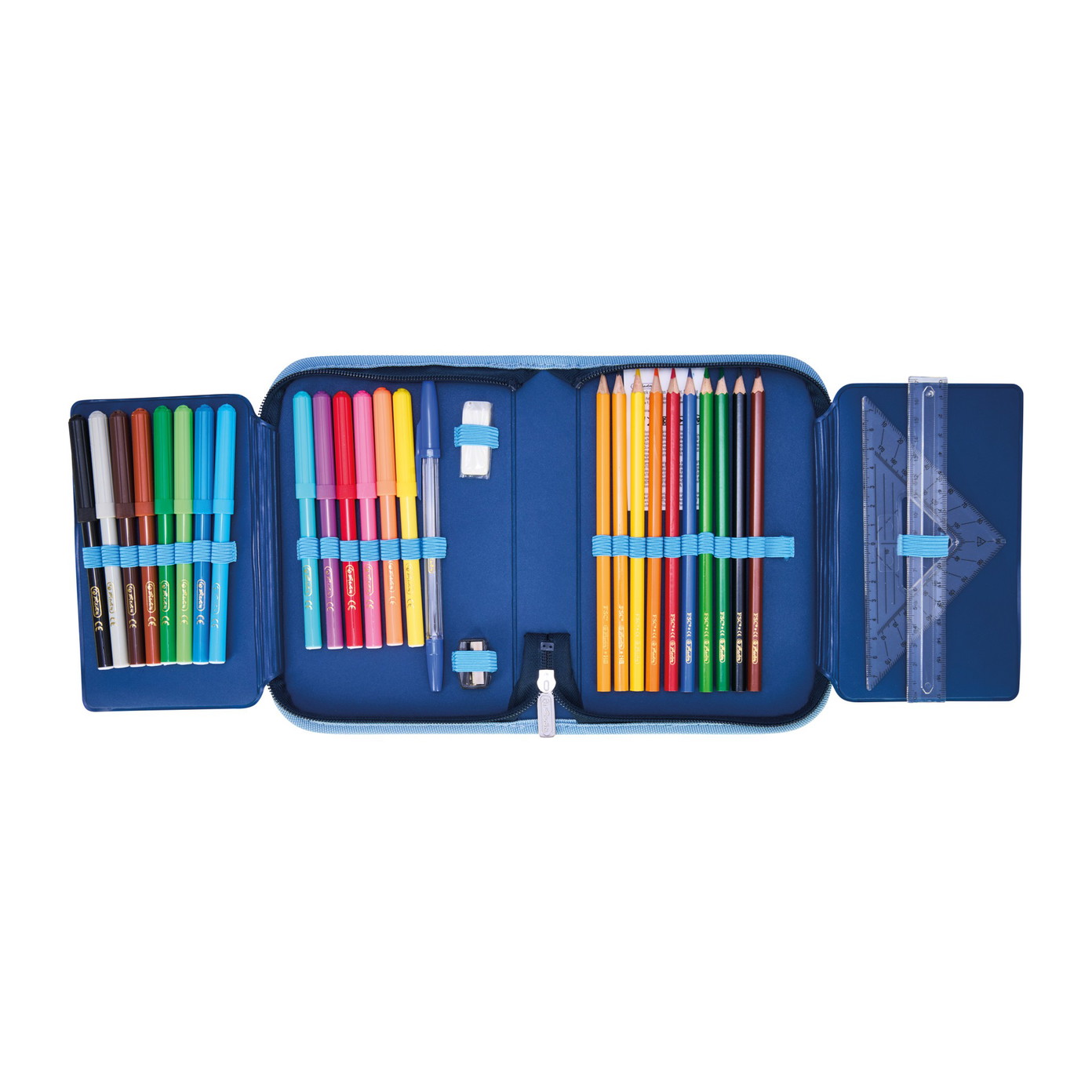 Penalas Herlitz Cosmic Explorer su mokyklinėmis priemonėmis-1