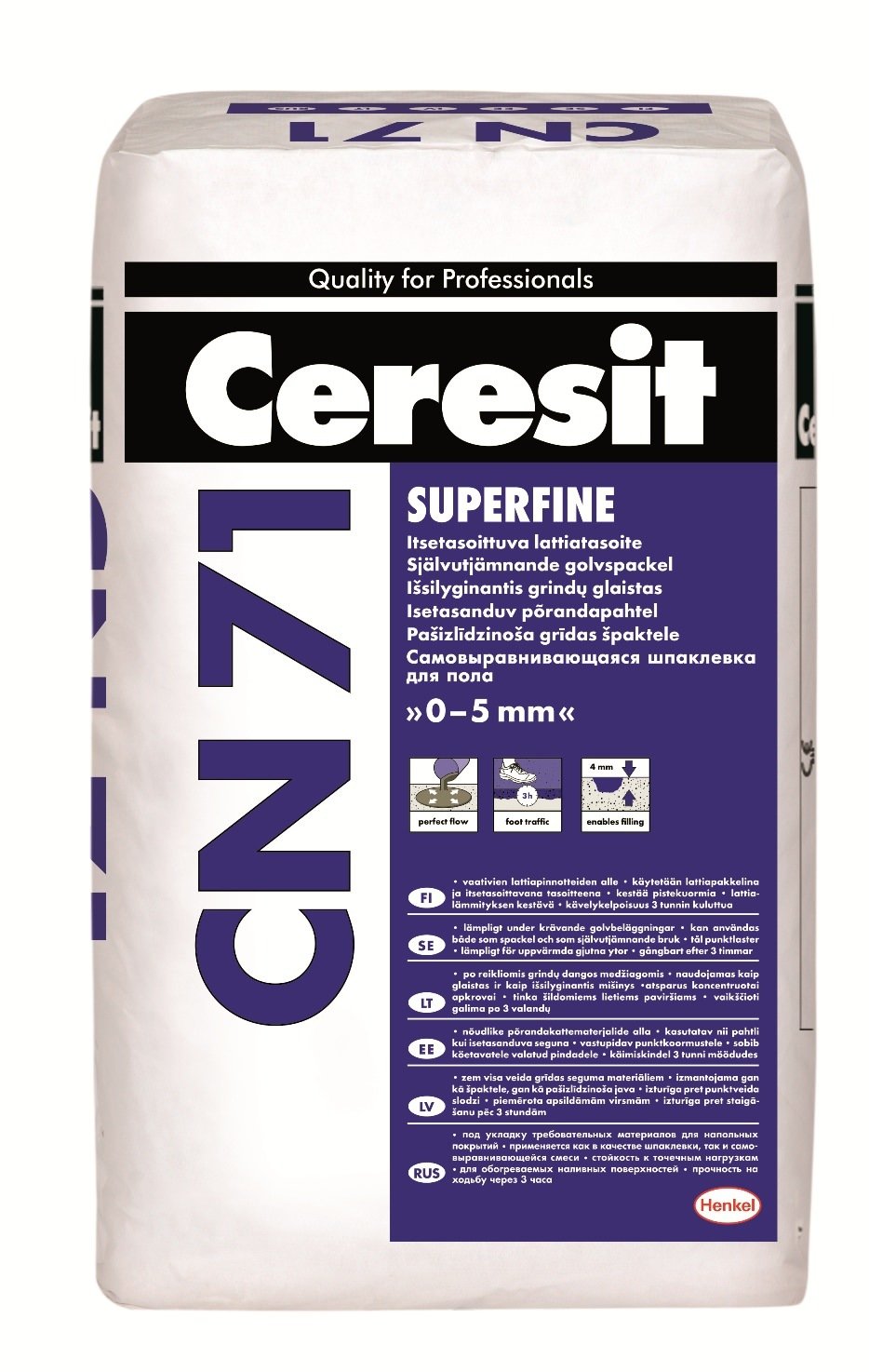 Išlyginamasis grindų mišinys CERESIT CN 71 SUPERFINE, 0-5 mm, 25 kg