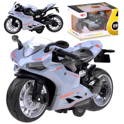 Žaislinis motociklas - Diecast model, pilkas