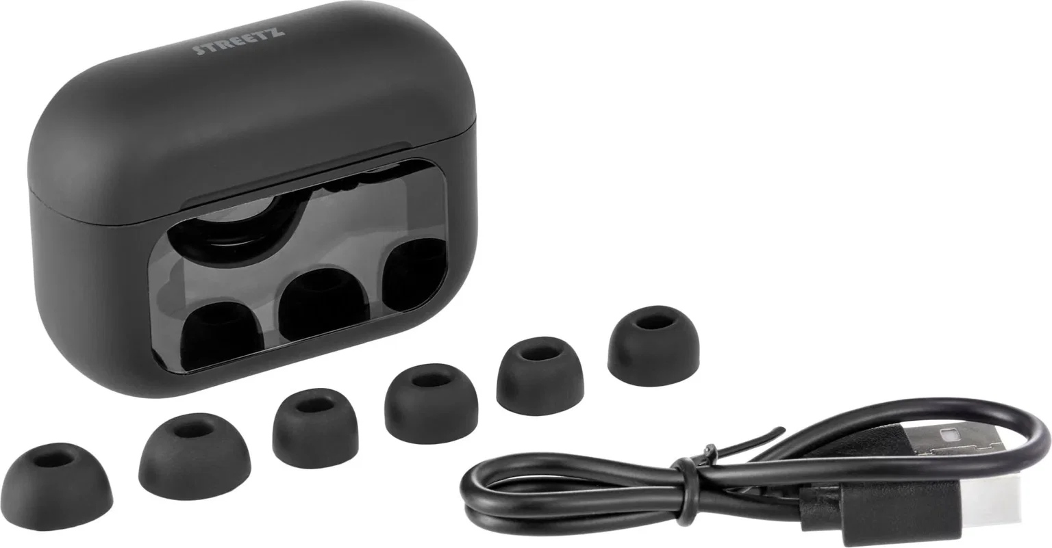 Belaidės ausinės STREETZ T600-BLK, ANC ir ENC, juodos sp. - 4