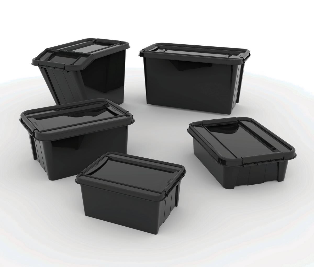 Daiktadėžė PLAST TEAM PRO BOX, su dangčiu, juodos sp., 39 x 29 x 18,5 cm., 14 L-1