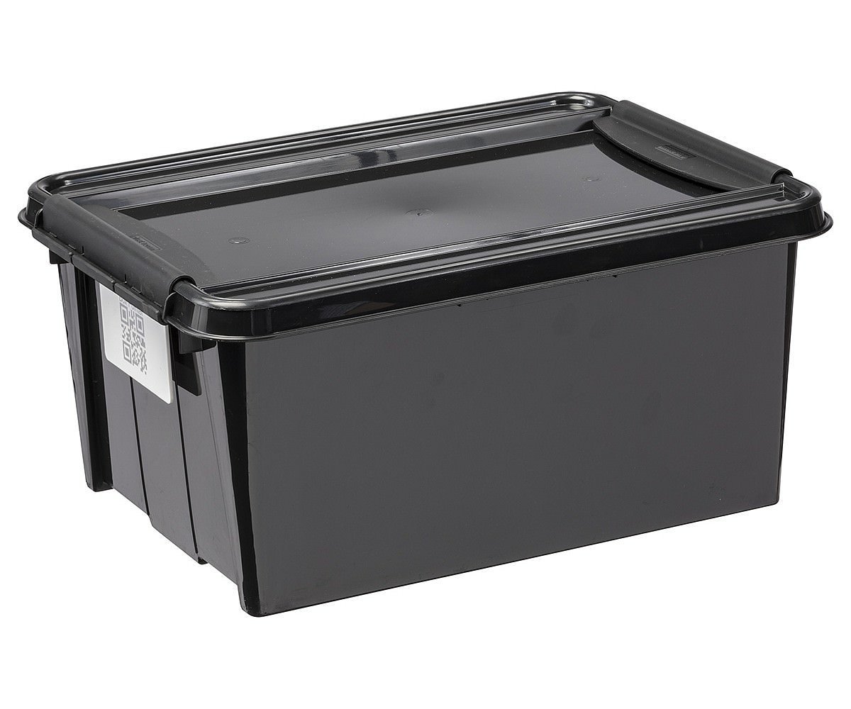 Daiktadėžė PLAST TEAM PRO BOX, su dangčiu, juodos sp., 39 x 29 x 18,5 cm., 14 L