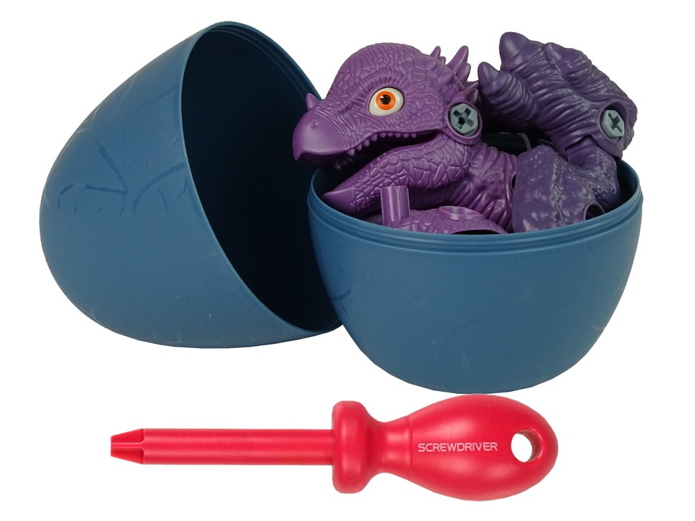 Konstrukcinis rinkinys - dinozauras Stygimoloch su kiaušiniu, violetinis - 6