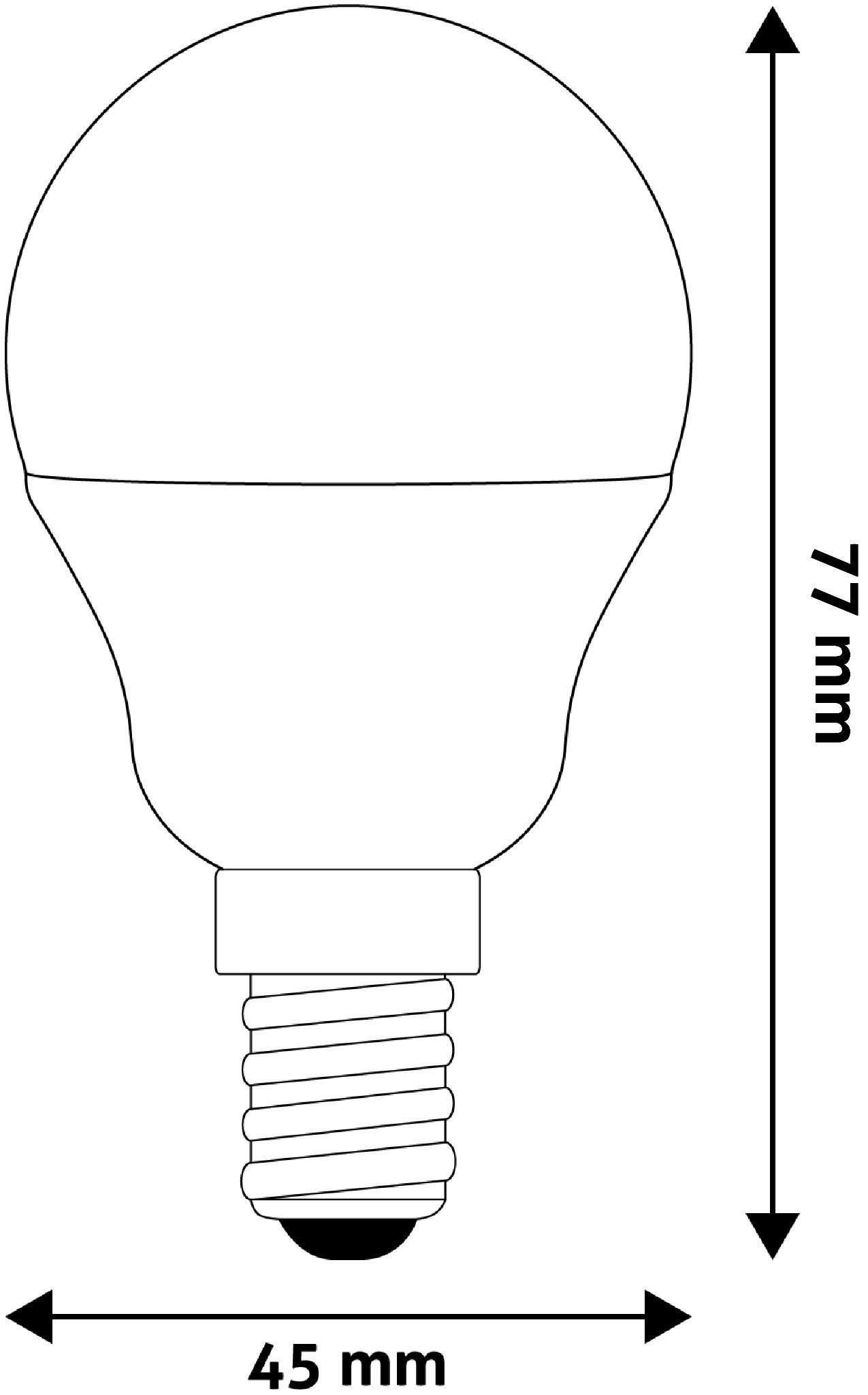 LED lemputė AVIDE, E14, G45, 4,5W (=40W), 6400K, 220-240V, 470 lm - 3