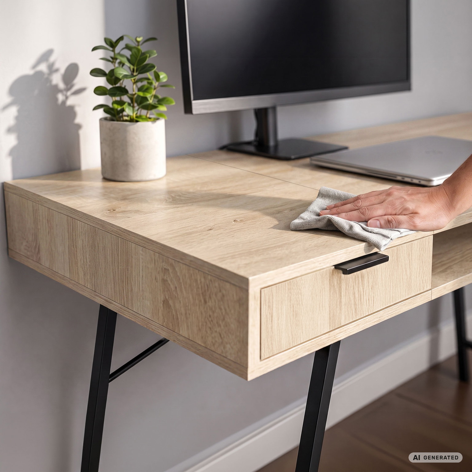 Rašomasis stalas su stalčiais Akord Furniture Factory Arden, 120 cm x 50 cm, 80.5 cm, juoda sp./sonoma ąžuolo sp. - 5