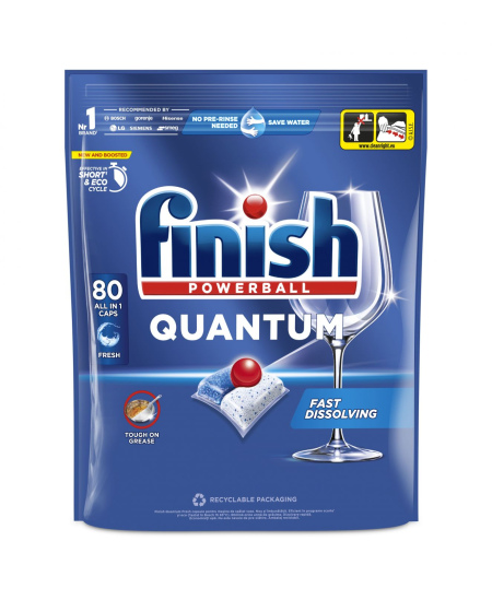 Indaplovių kapsulės FINISH QUANTUM ALL IN 1 FRESH, 80 vnt