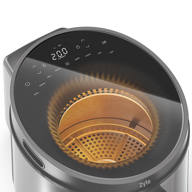 Karšto oro gruzdintuvė Zyle ZY502GAF, pilka, 5 l, 1500 W - 3