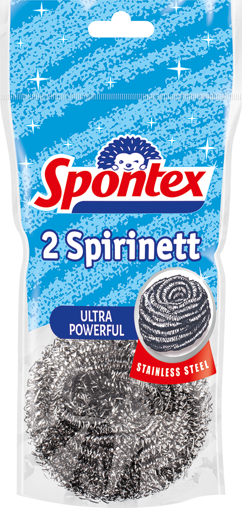 Nerūdijančio plieno spiraliniai šveistukai SPONTEX SPIRINETT, 2 vnt.