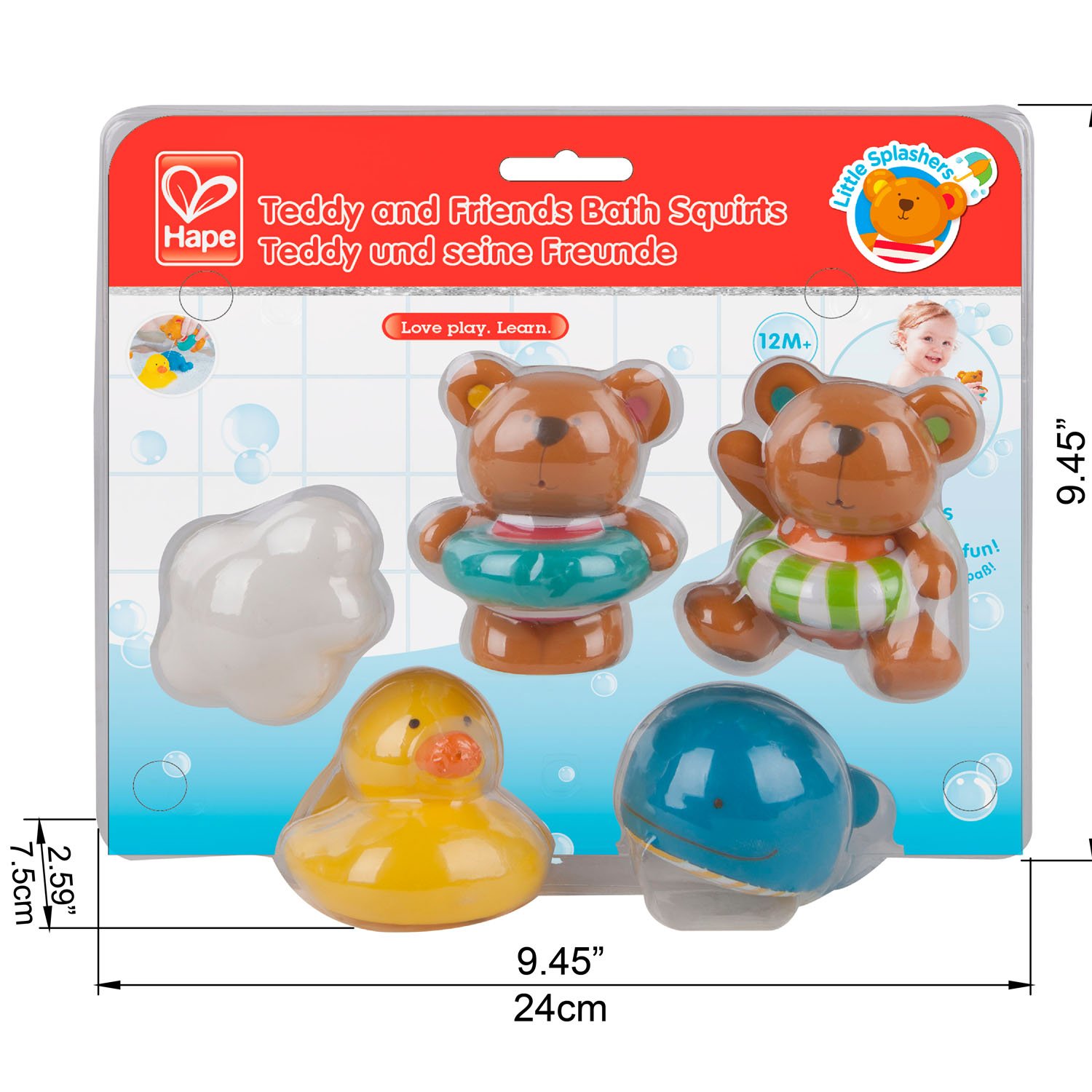 HAPE Vonios žaislų rinkinys Tedis ir draugai, E0201 - 4