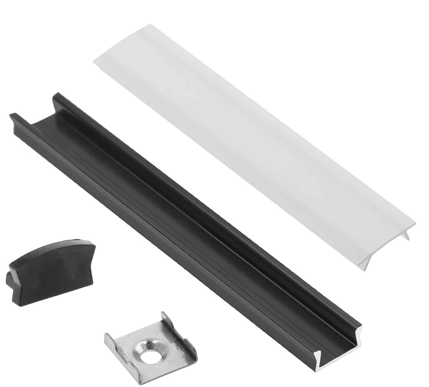 Profilis LED juostoms EUROLIGHT AL-S2-B, aliuminis, virštinkinis, juodos sp., anoduotas,2m-0