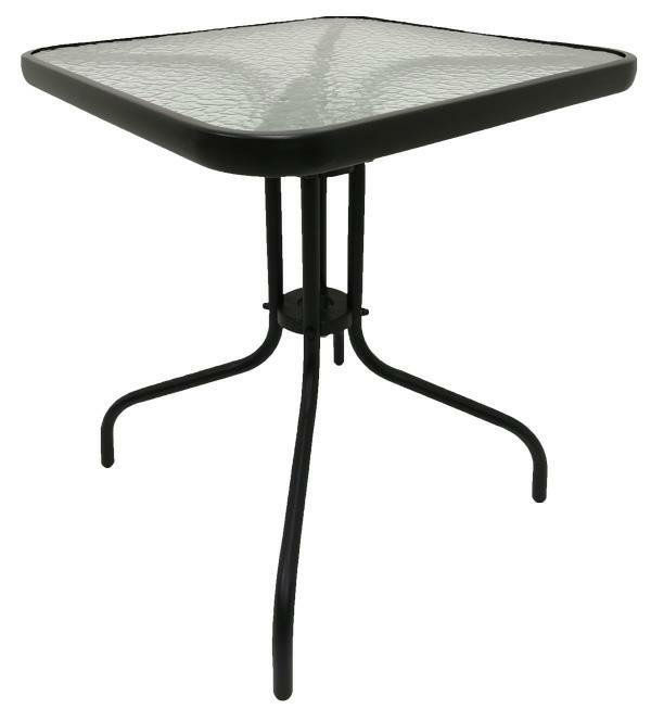 Lauko stalas Bergama, 60x60x70 cm, juodas