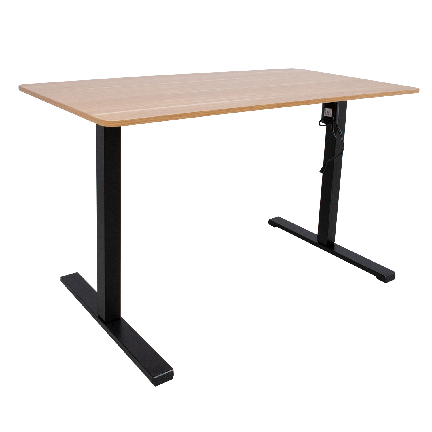 Reguliuojamo aukščio rašomasis stalas ERGO OPTIMAL su 1 varikliu, 120x60 cm, juoda/ąžuolo-0