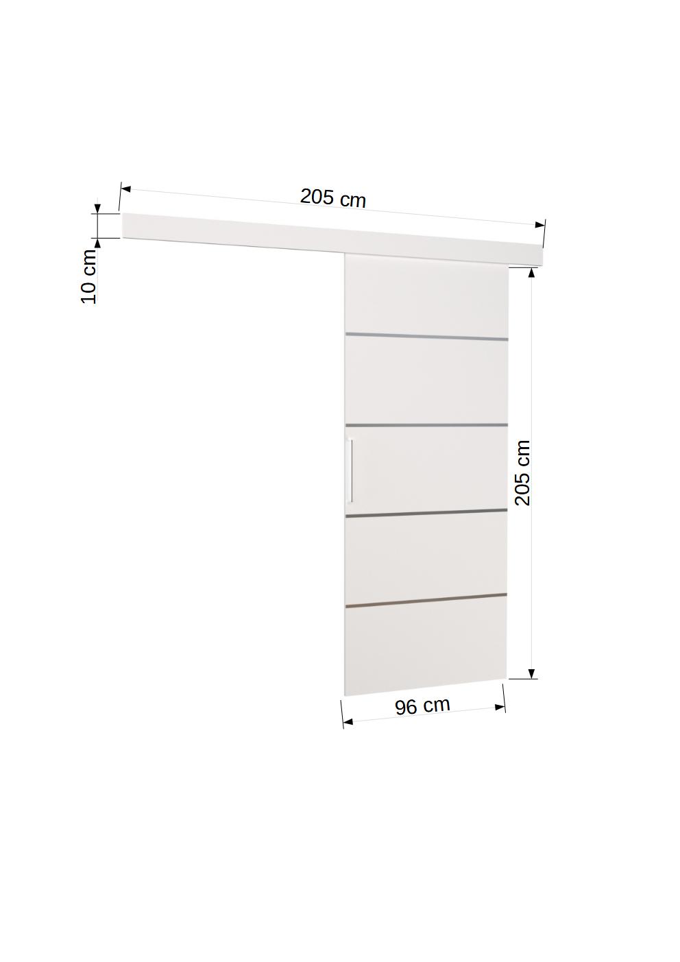 Stumdomos durys TONY 96, 96 x 205 cm, balta - 3