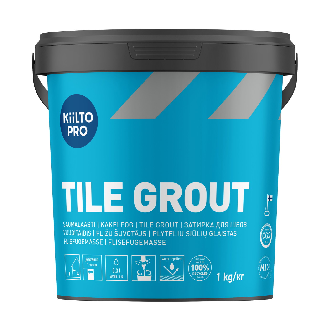 Plytelių siūlių glaistas KIILTO PRO TILE GROUT, 39 Marble White, balta sp., 1 - 6 mm, 1 kg-0
