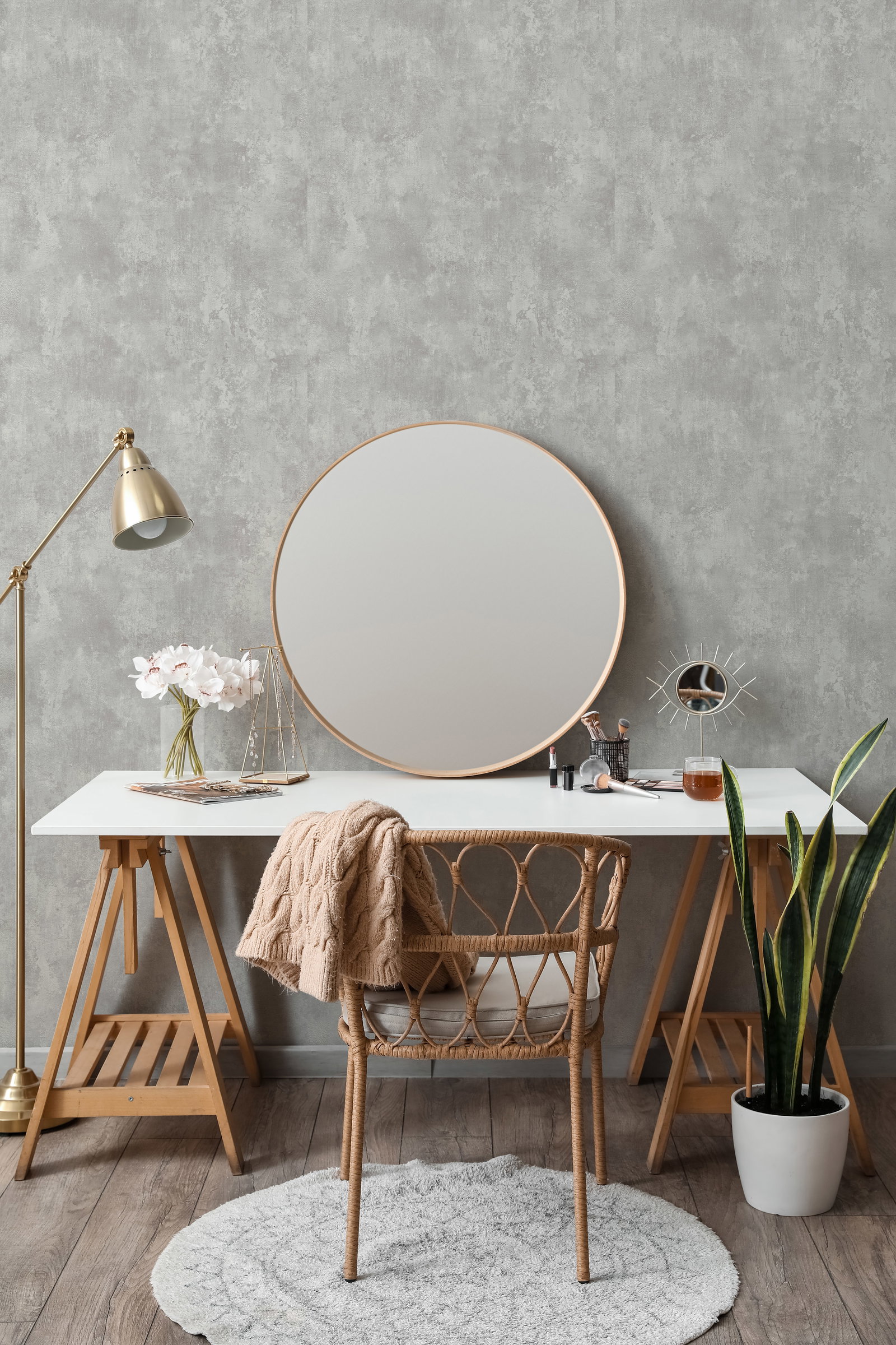 Viniliniai tapetai flizelino pagrindu GRANDECO Concreto TJ3001, 1