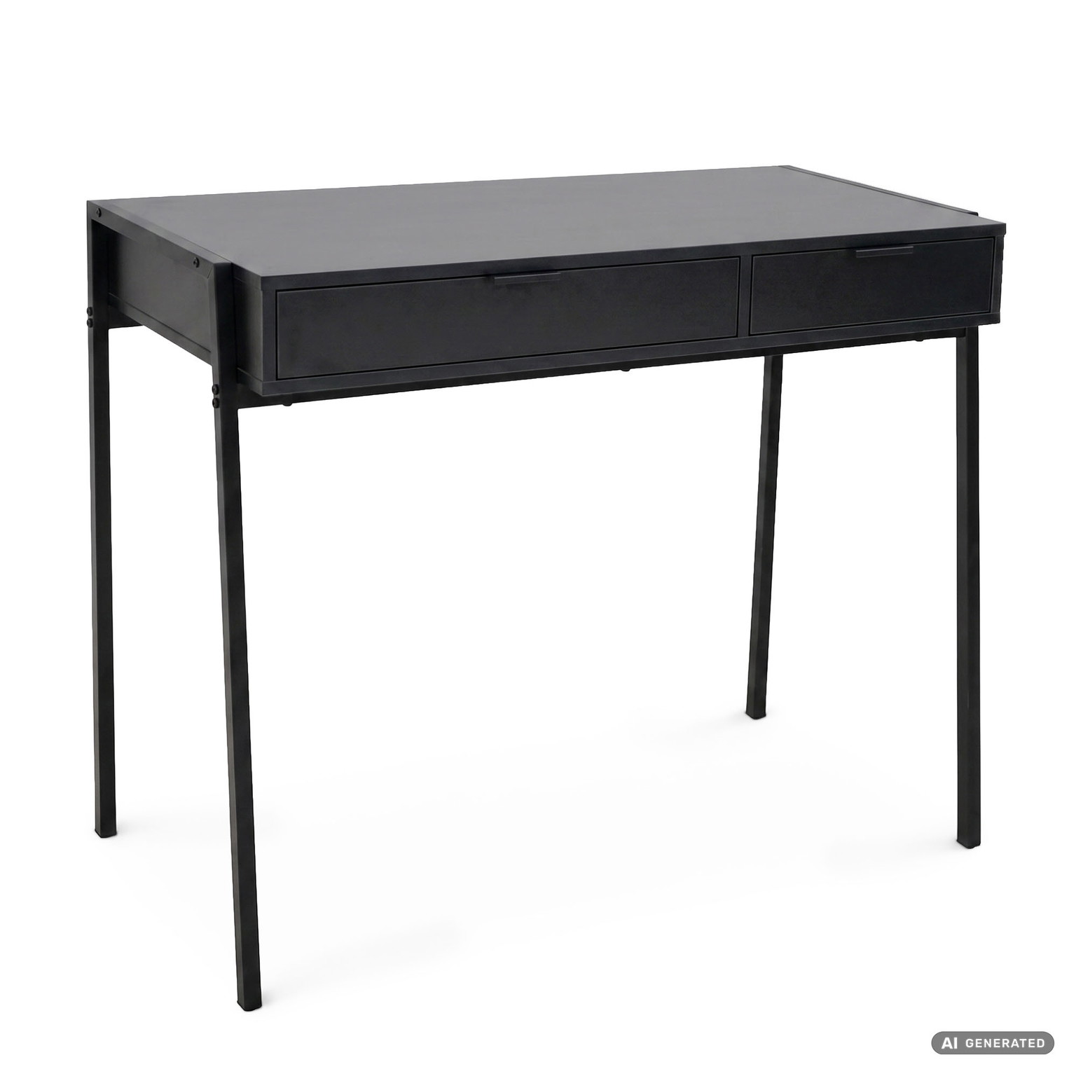 Rašomasis stalas su stalčiais Akord Furniture Factory Zentia, 100 cm x 45 cm, 80.5 cm, juoda sp. - 1