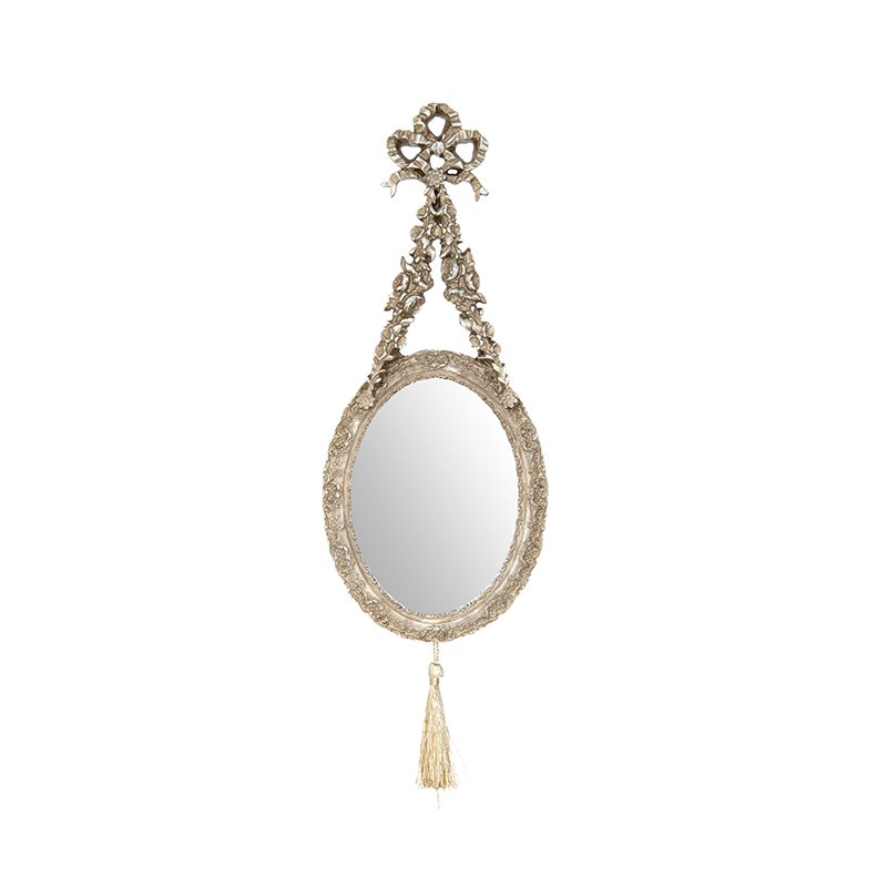 Pakabinamas dekoratyvinis veidrodėlis, ovalus, auksinės sp., 13,5 x 40 cm