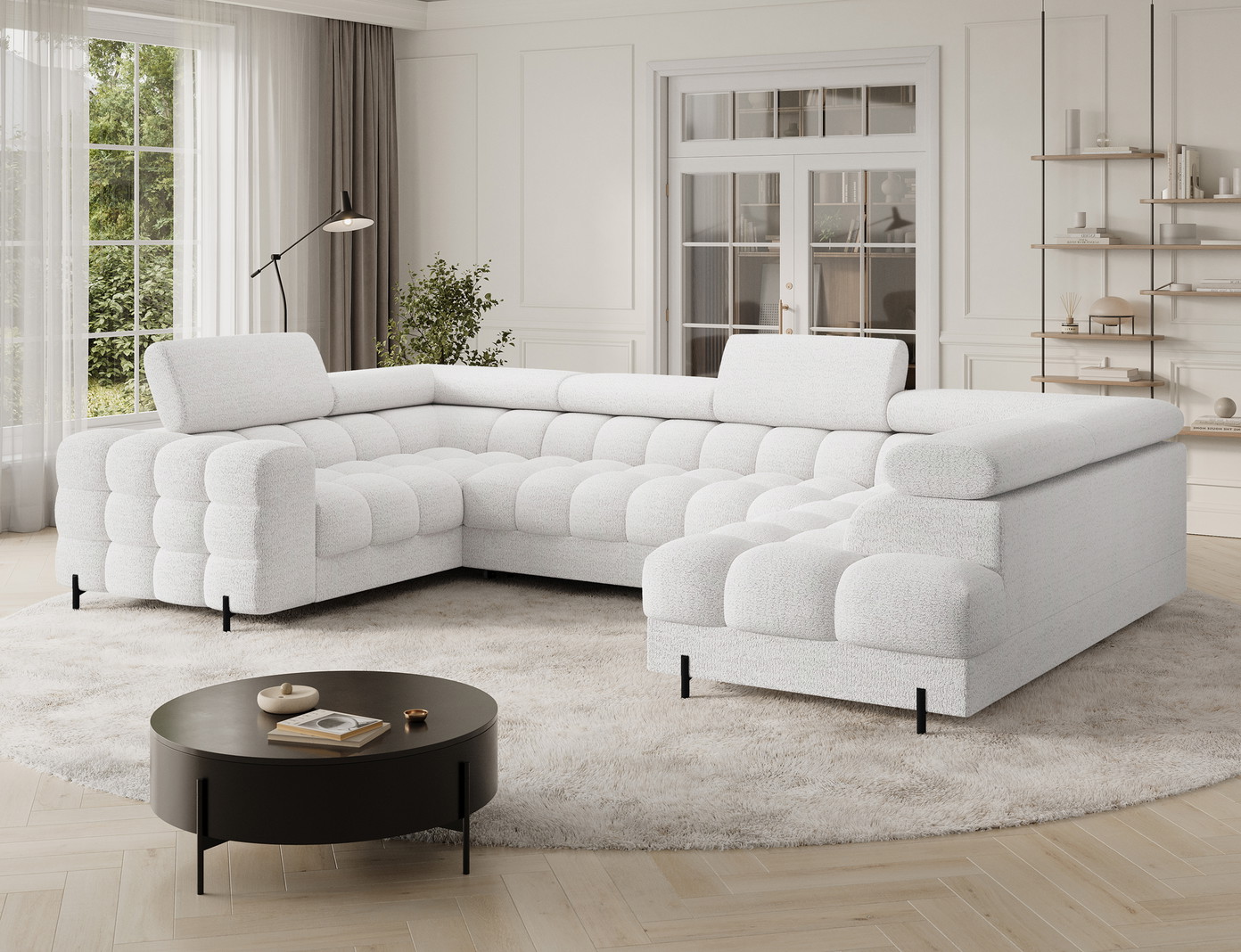Kampinė sofa Fectory, balta sp., 205 x 346 cm x 93 cm - 4
