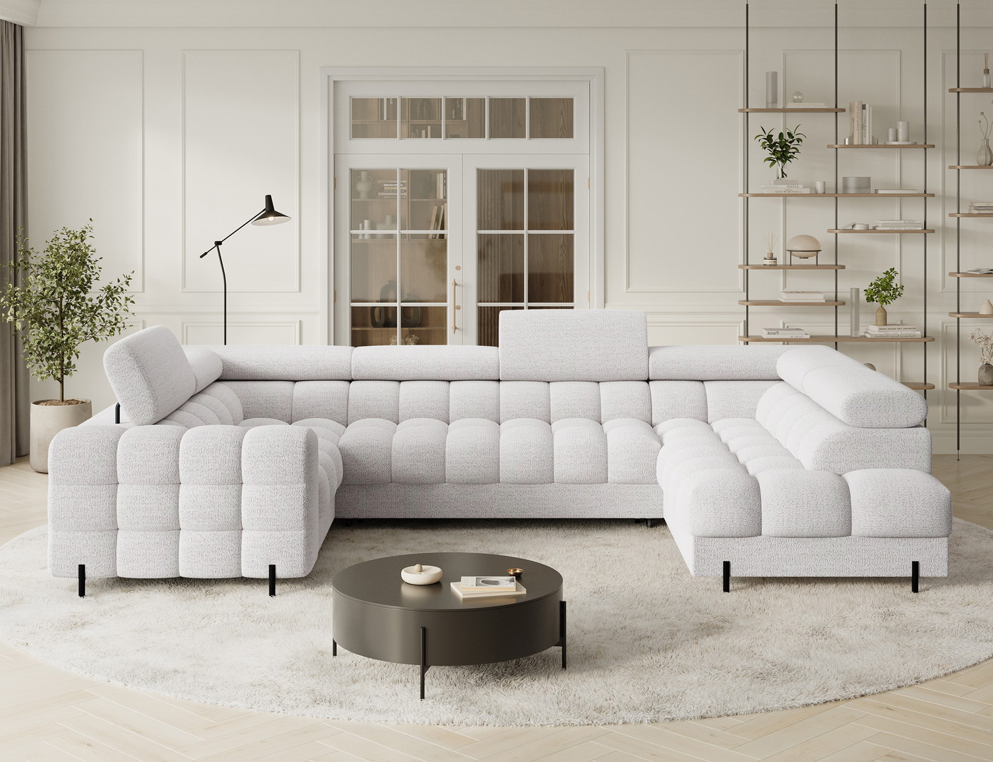 Kampinė sofa Fectory, balta sp., 205 x 346 cm x 93 cm - 2