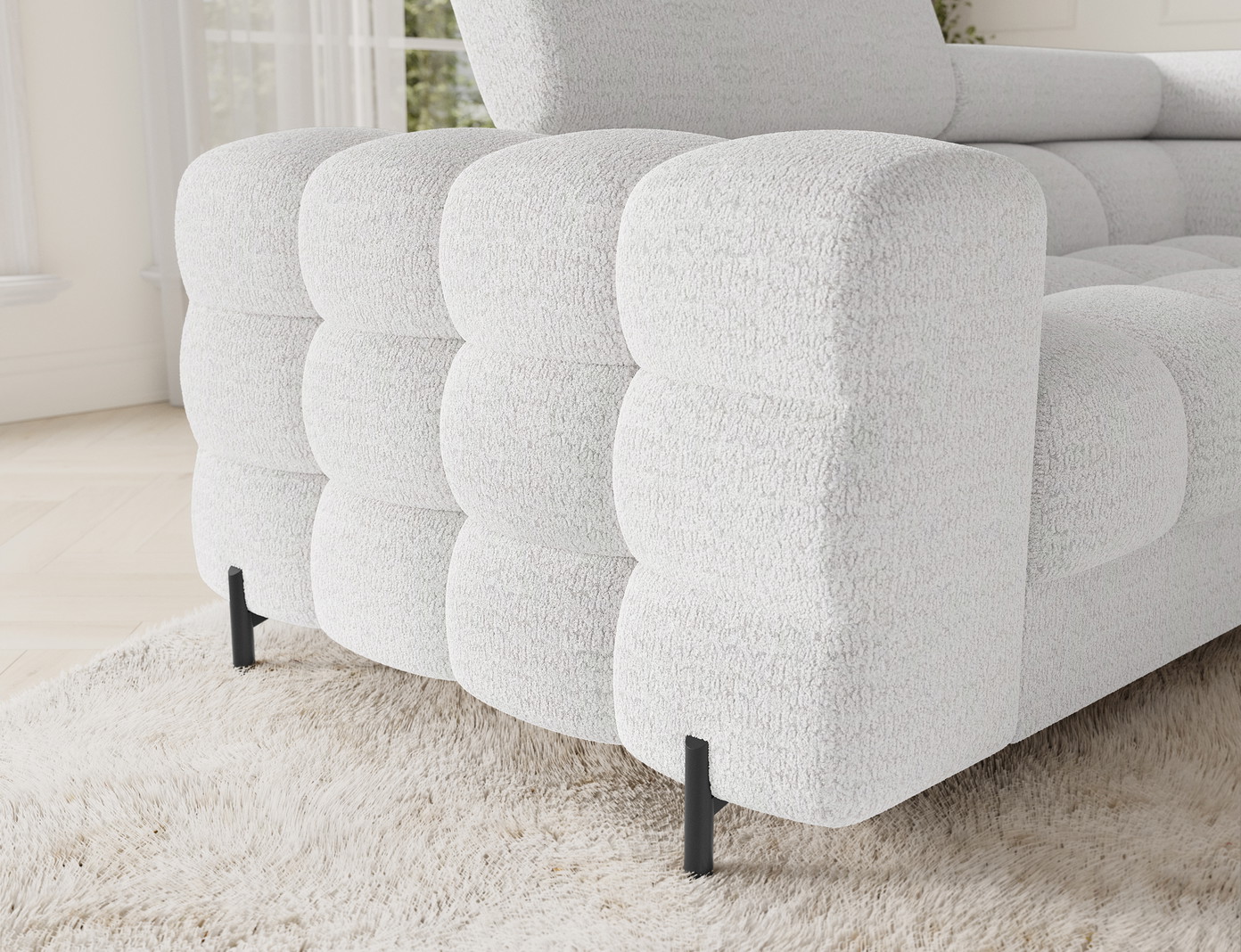 Kampinė sofa Fectory, balta sp., 205 x 346 cm x 93 cm - 7