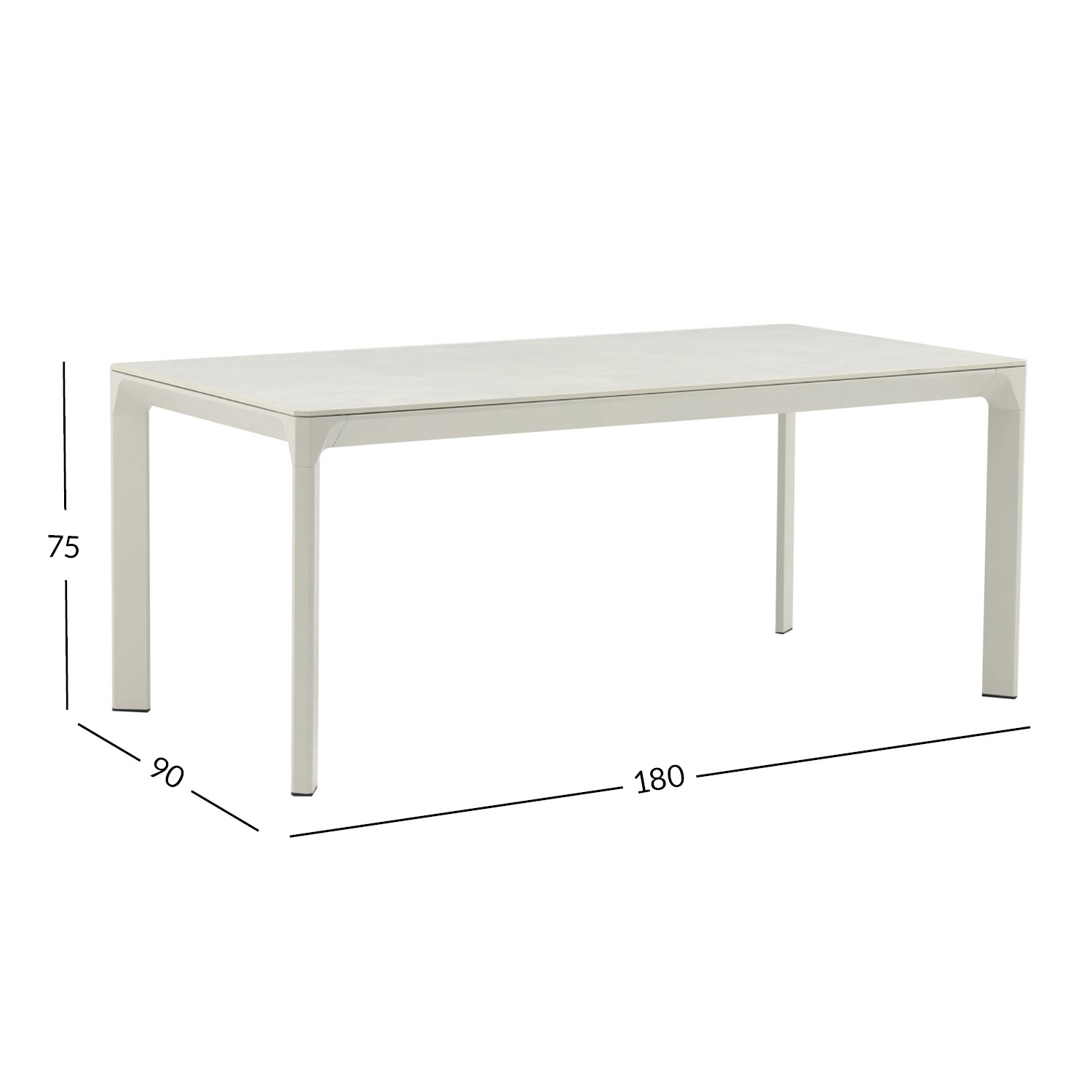 Lauko stalas MELROSE 180 x 90 x 75 cm, smėlio - 5