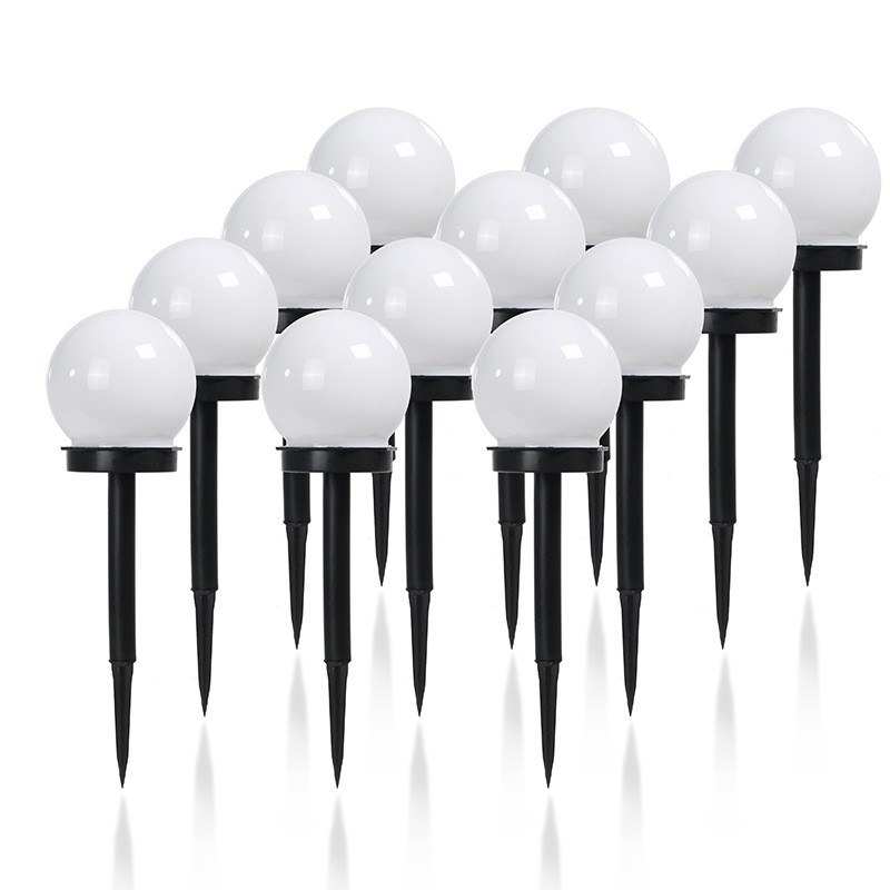 Įsmeigiamas LED lauko šviestuvas BURBULAS, įkraunamas saulės energija, 4 LED, ø15xh47,5cm-0