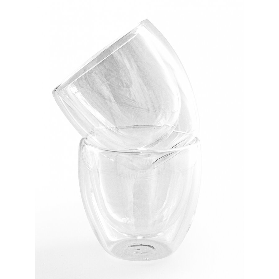 Terminės stiklinės dviguba sienele AMBER CHEF, atsparios karščiui ir šalčiui, 175 ml, 2 vnt.
