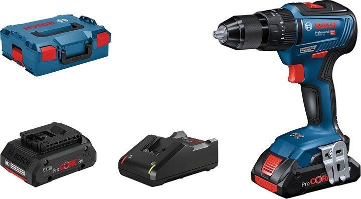 Akumuliatorinis smūginis suktuvas-gręžtuvas BOSCH PRO GSB 18V-55 18 V (2x4,0 Ah akum.)-0
