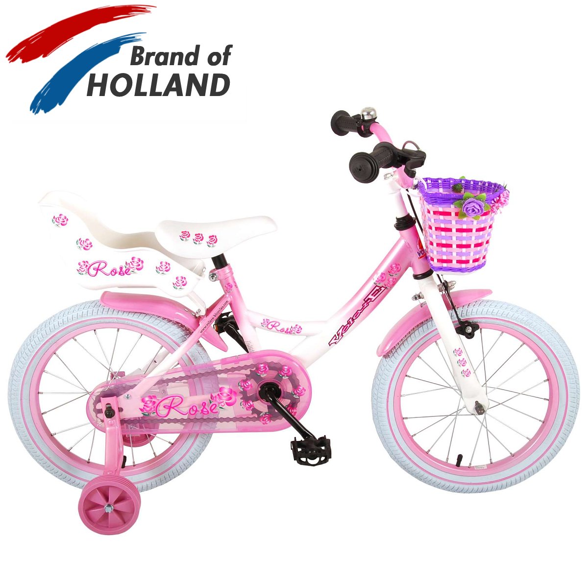 Vaikiškas dviratis VOLARE 16" Rose (81611) rožinis/baltas
